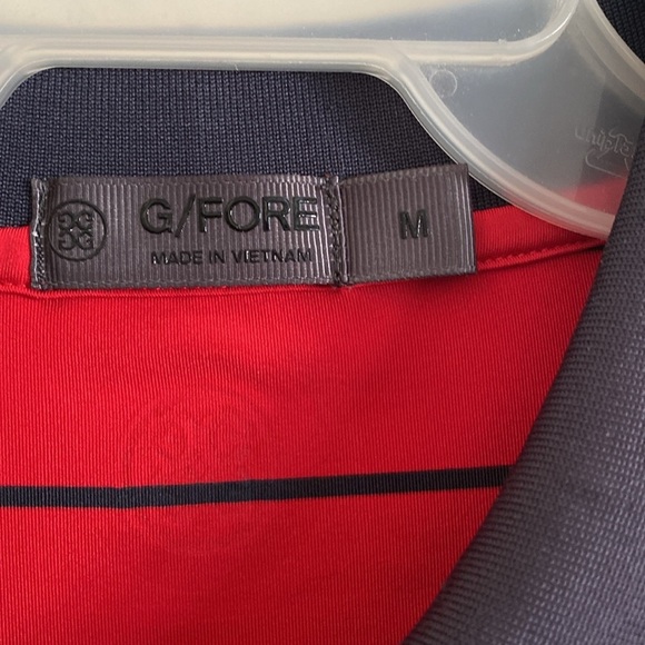 G/FORE Men’s Red with Stripes Golf Polo Shirt Size Size M - Picture 3 of 8